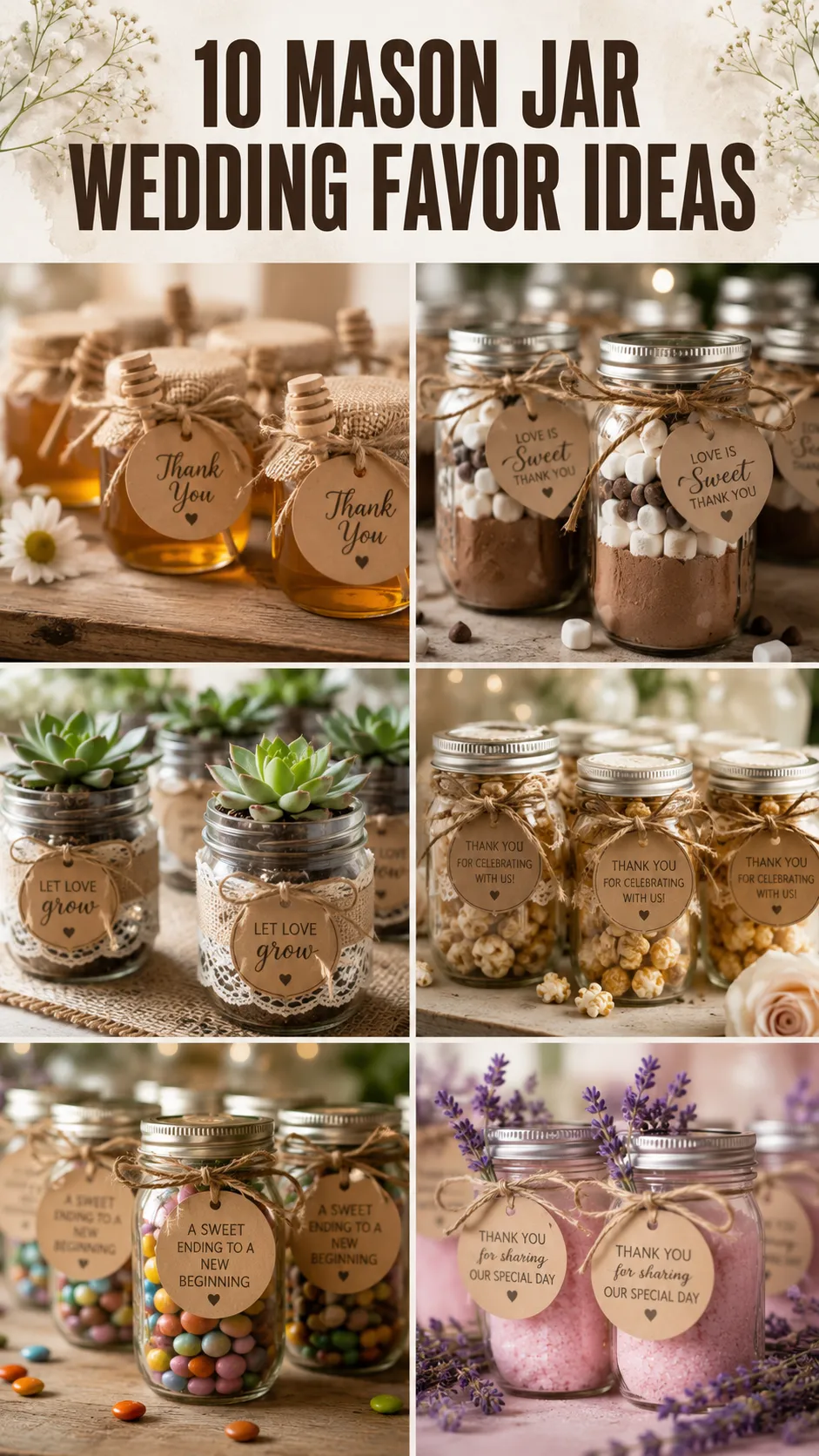 10 Mason Jar Wedding Favor Ideas